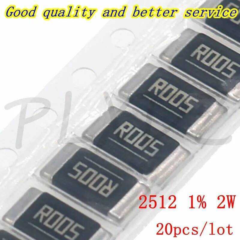 ชิ้น 20 ตัวต้านทานโลหะผสม SMD 2512 2W 1% 0.1R 0.1 โอห์ม R001 R002 R003 R010 R020 R030 R040 R050 R060