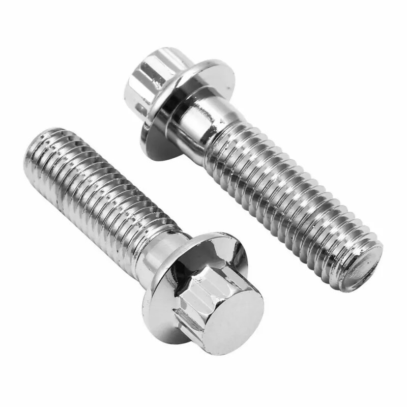 Motorcycle 2 pcs M10x1.5 Metric Chrome Front Brake Caliper Bolts Kits For Harley Touring Road King