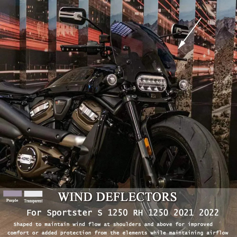 For Sportster S 1250 Sportster 1250 S RH 1250 2021 2022 Quick-Release Clamps Windshield Wind Deflec