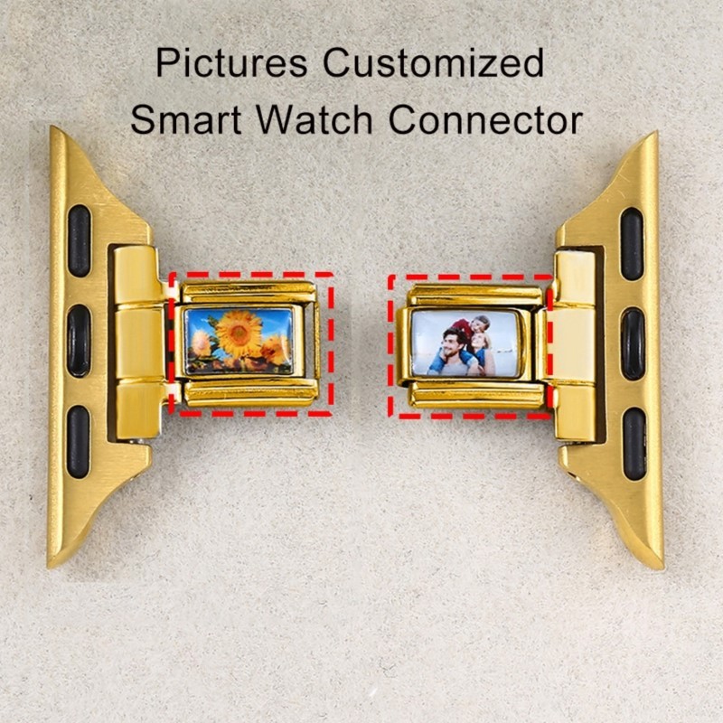 สายนาฬิกาอัจฉริยะสแตนเลส พร้อม Connector 9 มม. และ Charm Link อิตาเลียน ใช้งานได้กับขนาด 38-46 มม.