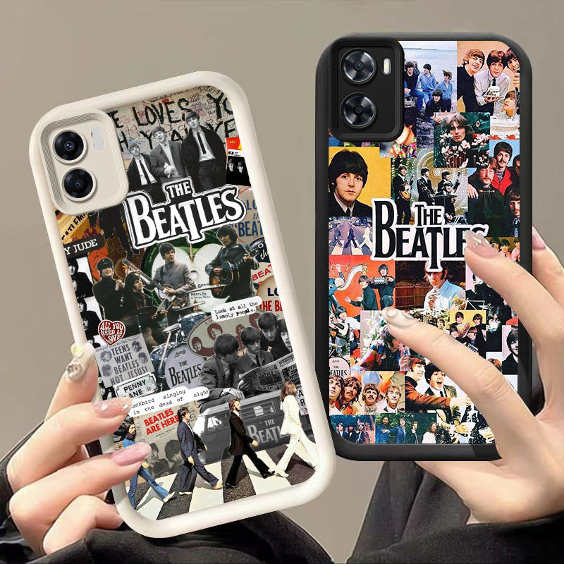 HK-42 Rock BandปลอกกันกระแทกสําหรับซิลิโคนสีดําและสีขาวOPPO Realme A76 A36 A77s A77 A57e A57s 9i A96