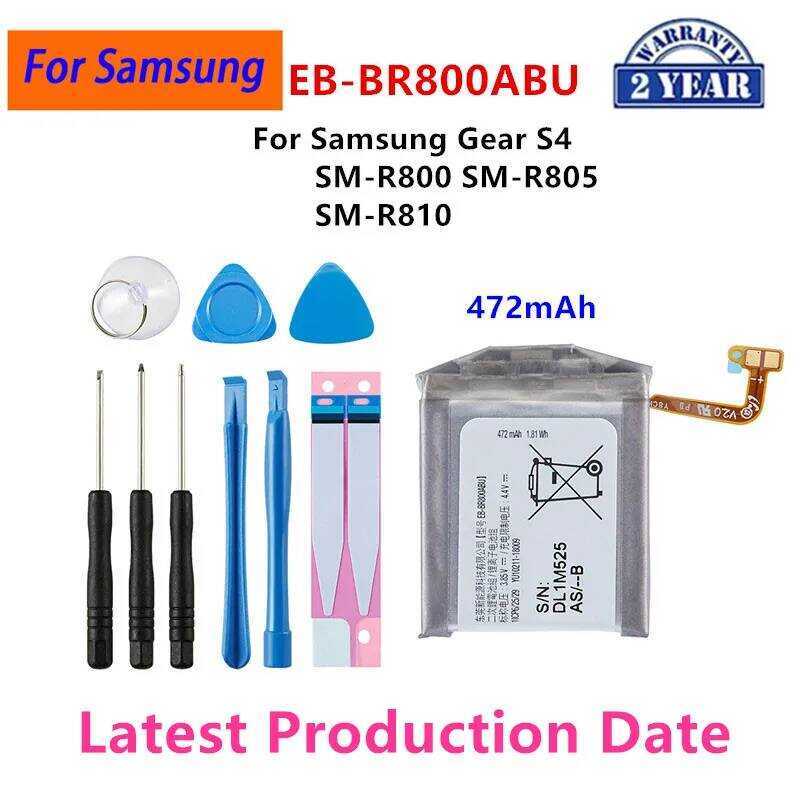 EB-BR800ABU แบตเตอรี่ 472mAh ใหม่เอี่ยมสำหรับ Samsung Gear S4 SM-R800 SM-R805 SM-R810 แบตเตอรี่นาฬิก