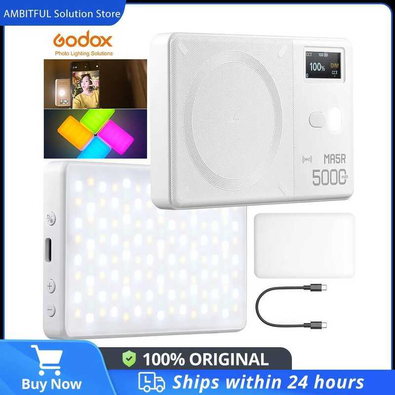 Godox MA5R Magnetic RGB LED และ 1800K-10000K บรรยากาศการถ่ายภาพ Light Pocket Spotlight สําหรับ Selfi