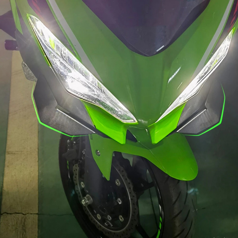 For Ninja400 2018 2019 2020 2021 2022 2023 2024 Downforce Air Deflector Motorcycle Front Fairing Pn