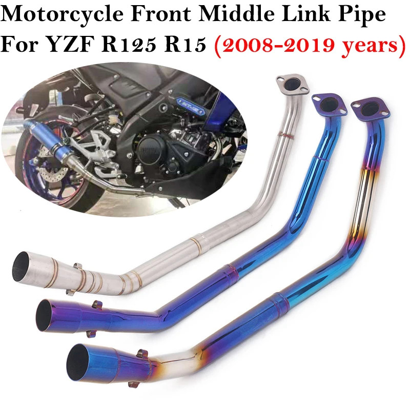 For Yamaha YZF R125 R15 V3 R15 MT125 2008 - 2019 Motorcycle Systems Exhaust Muffler Front Middle Li