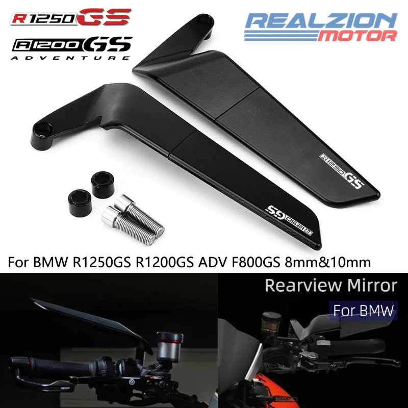 REALZION R1200GS Rearview Winglet Mirror Motorcycle Mirrors Mirror Rotate Adjustable Mirror For BMW