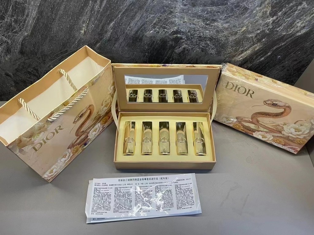 มาใหม่/85 Golden Snake Langjun Golden Tube Lipstick ตัวอย่างชุด 5 ชิ้น!บรรจุ 1.5ก * 5.Color Number N