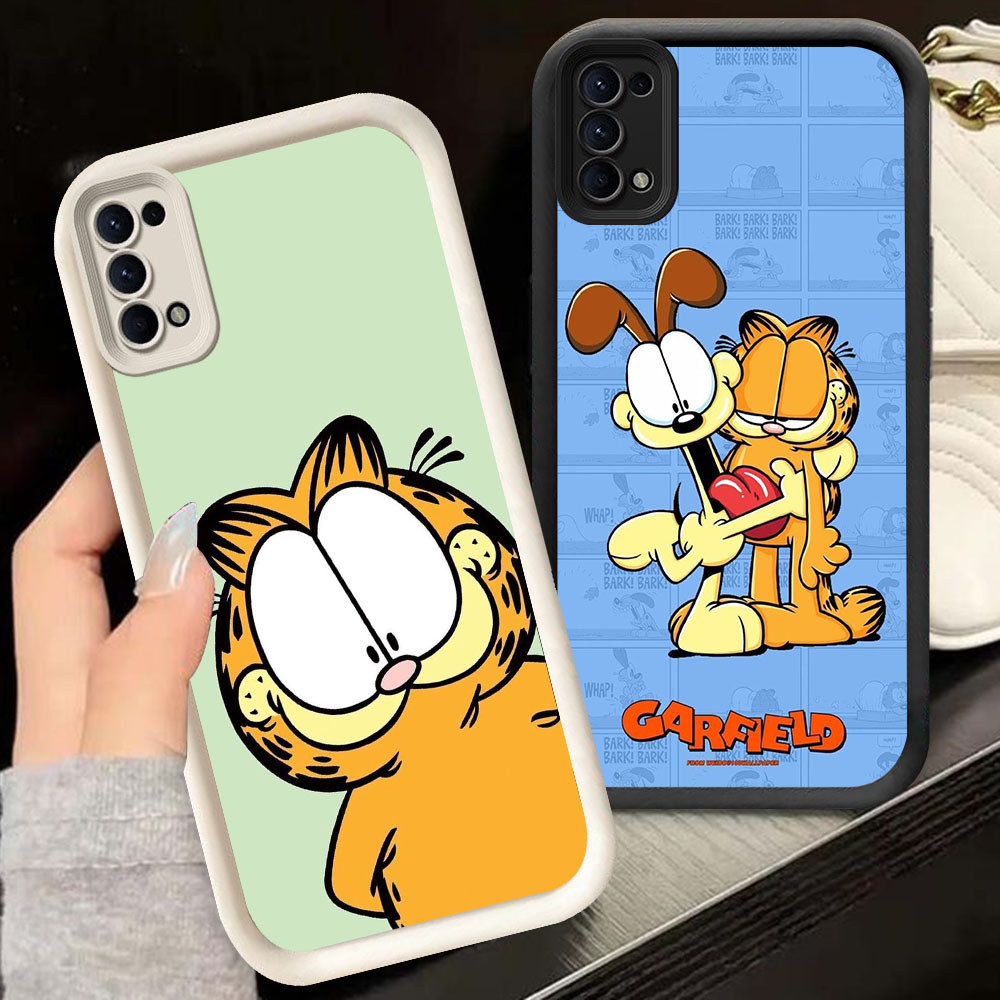 TS-58 Garfield กันกระแทกสําหรับ OPPO A5 A5i Reno 4 5 6 ค้นหา X3 Lite Realme C65 Narzo N53 N63