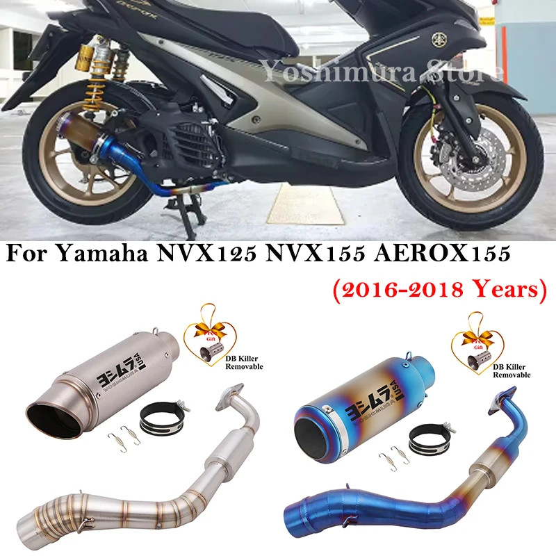 Full Systems For Yamaha Aerox155 NVX155 NVX125 Aerox 155 NVX 155 125 Motorcycle Exhaust Escape Modi
