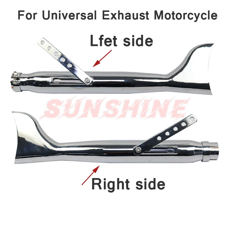Retro Racer Exhaust Motorcross Left And Right Motorcycle Pipe Fishtail Stainless Steel ATV Pitbike