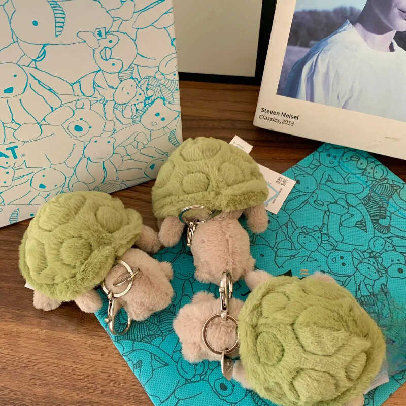 C Original Mr. Timmy Turtle Pendant Keychain Cute Girl Doll Plush Toy Key Ring Cute Turtle Plush To