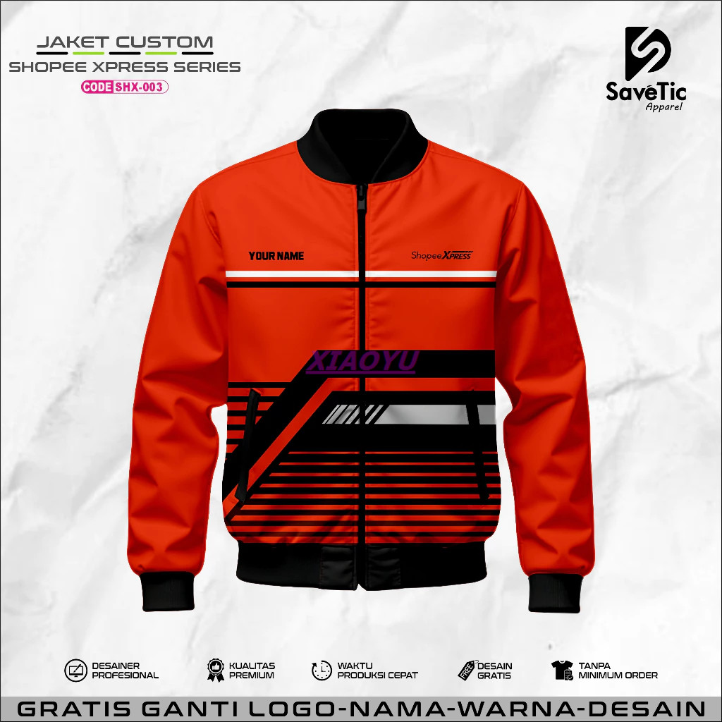[พร้อมส่ง]กันน้ํา BOMBER JACKET PREMIUM FULL PRINTING DRIVER COURIER PACKAGE SHOPEE EXPRESS