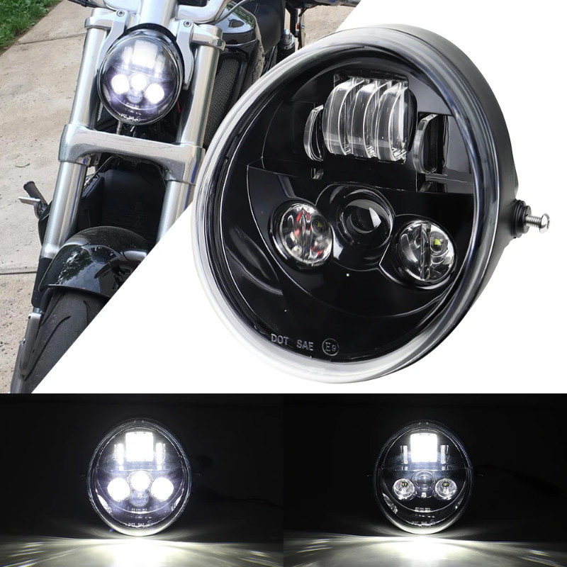 Motor Bike Lights V rod LED Projection Headlight