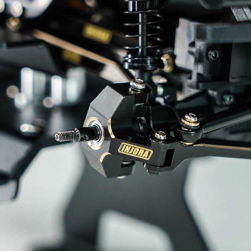 ▥  สีดําเคลือบทองเหลืองแผ่นลื่นไถลพวงมาลัย Knuckles C ฮับเพลาหลอดสําหรับ 1/24 FMS Fcx24m