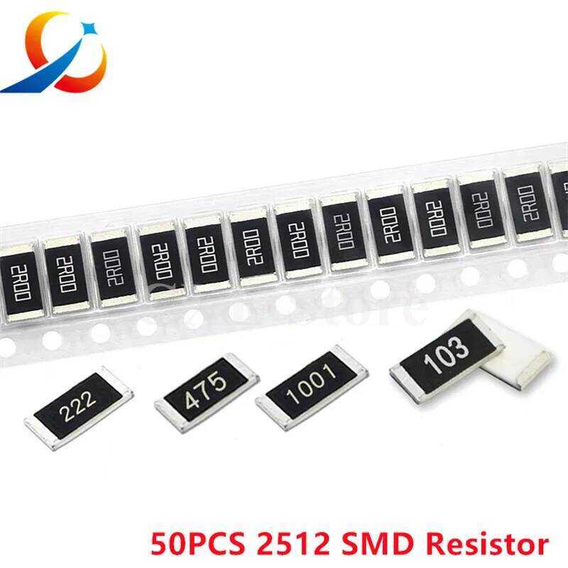 ตัวต้านทาน 100ชิ้น SMD 2512 0R 10R 20R 47R 100R 220R 470R 100โอห์ม 1K 10K 22K 47K 100K 220K 470K 910