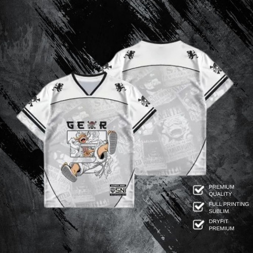 เสื้อเจอร์ซีย์วันพีซ สไตล์ย้อนยุค ลายอนิเมะลูฟี่ สบายๆสำหรับทั้งผู้ชายและผู้หญิง