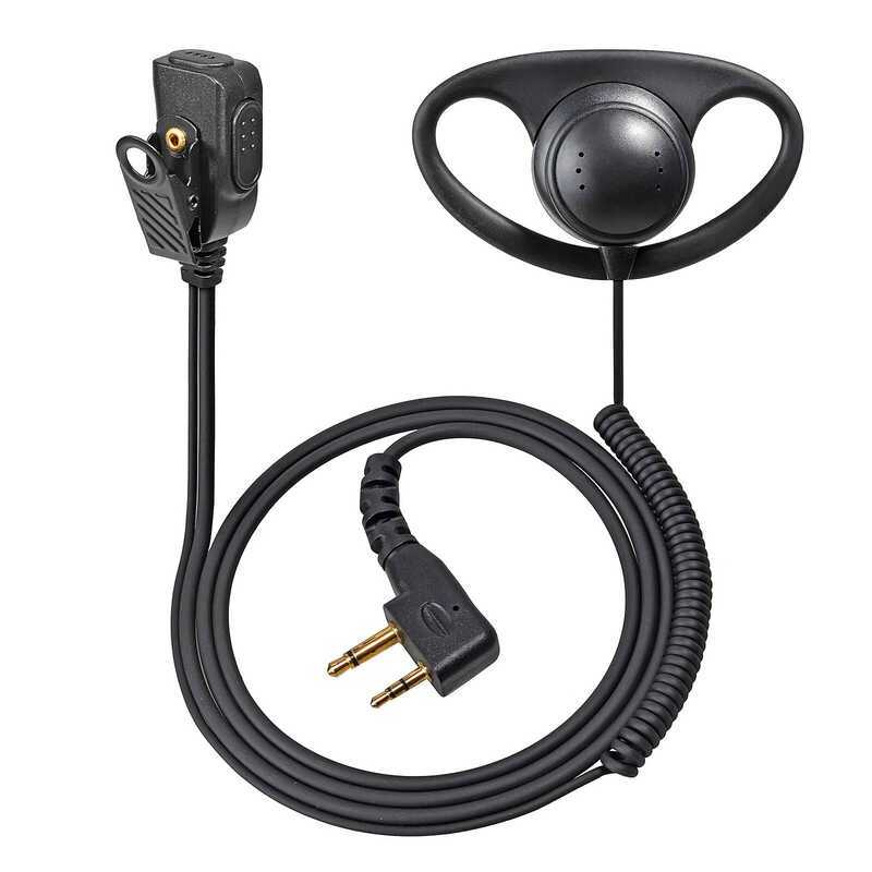 ▥ D รูปร่างหูฟัง, 2 Pin Ptt Mic ชุดหูฟังด้านเดียวสําหรับ Midland Gxt1050vp4 Gxt1000vp4 Gxt1000x
