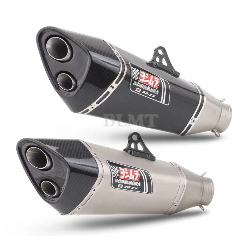 Universal 51mm inlet Motorcycle Yoshimura R11 Exhaust Muffler Double Outlet Exhaust For YZF R1 R3 R