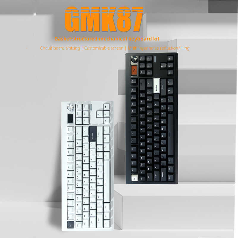GMK87 DIY ที่กําหนดเองสามโหมดพร้อมปุ่มคีย์บอร์ดรองรับ Hot Swap RGB Backlight HIFI Mahjong Sound