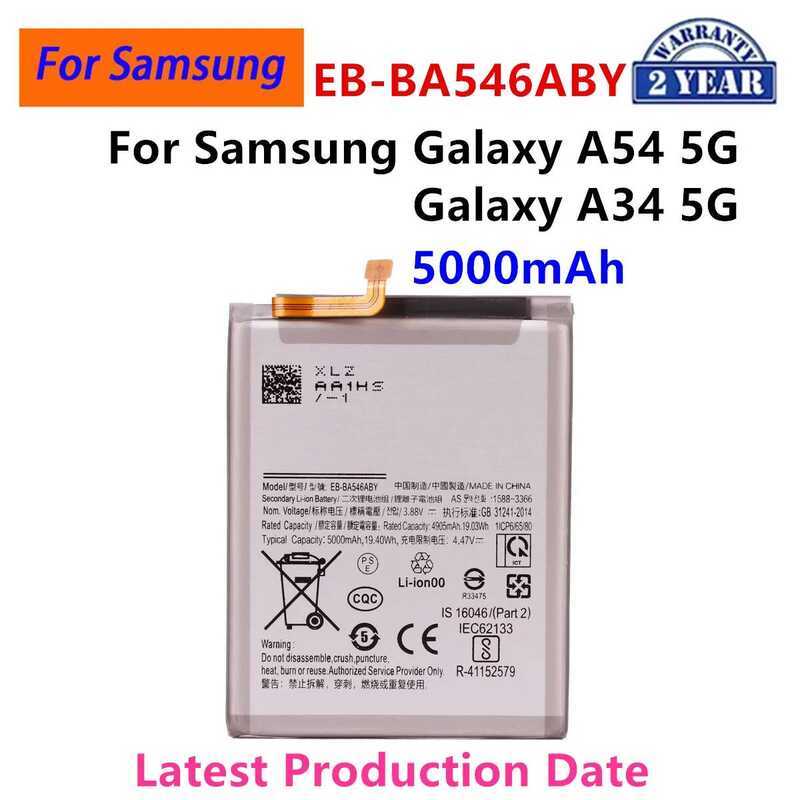 EB-BA546ABY แบตเตอรี่ 5000mAh ใหม่เอี่ยมสำหรับ Samsung Galaxy A54 A546/Galaxy A34 5G A346 A546/