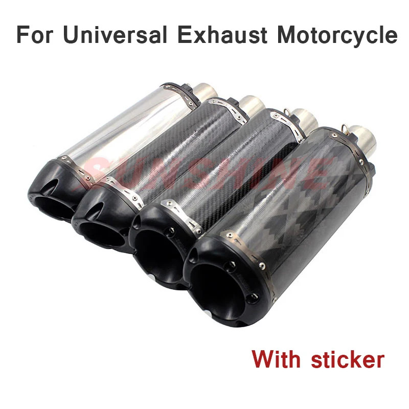 Motocross Exhaust Universal Escape Moto Motorcycle Muffler TWO Brothers Racing Pipe Carbon Fiber Fo