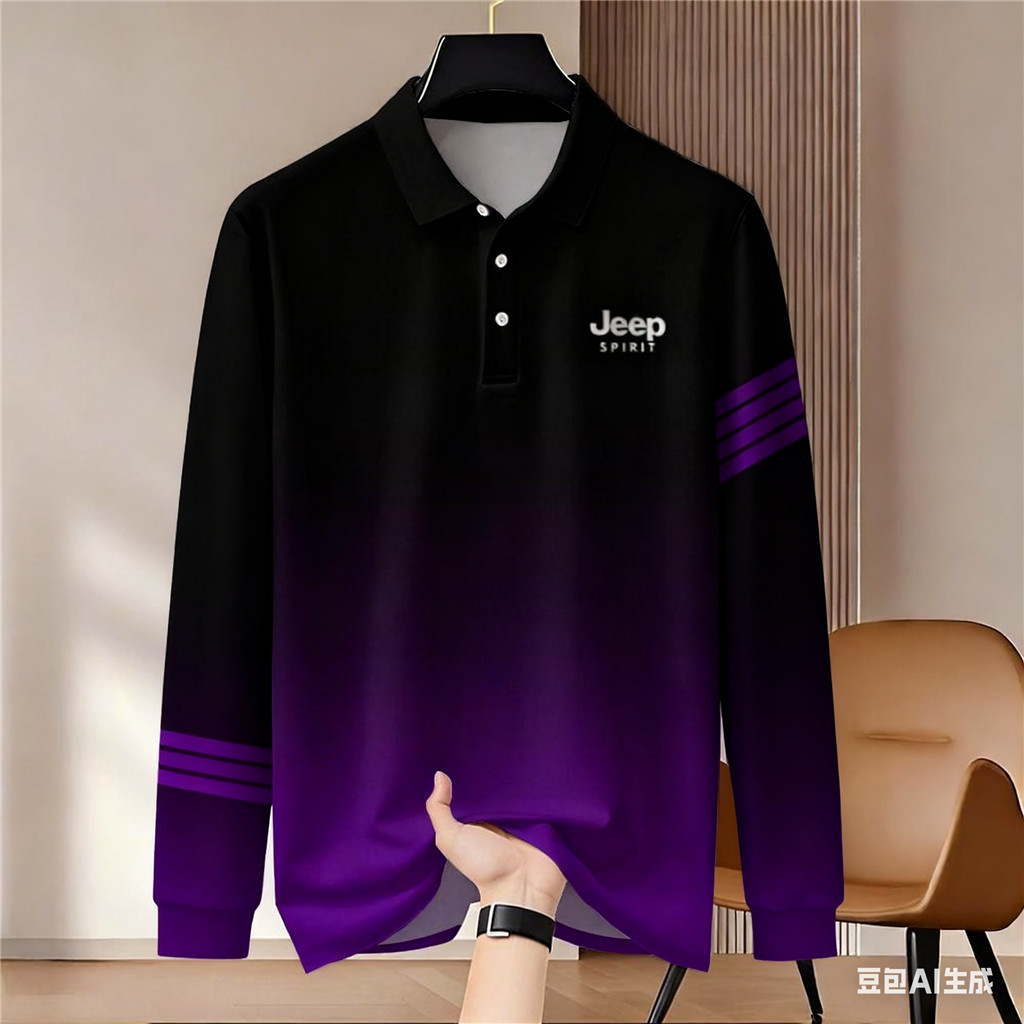 เสื้อโปโลแขนยาวสไตล์เรียบง่ายสำหรับผู้ชายและผู้หญิง เหมาะสำหรับสวมใส่ทั้งบนถนนและการอยู่กลางแจ้ง