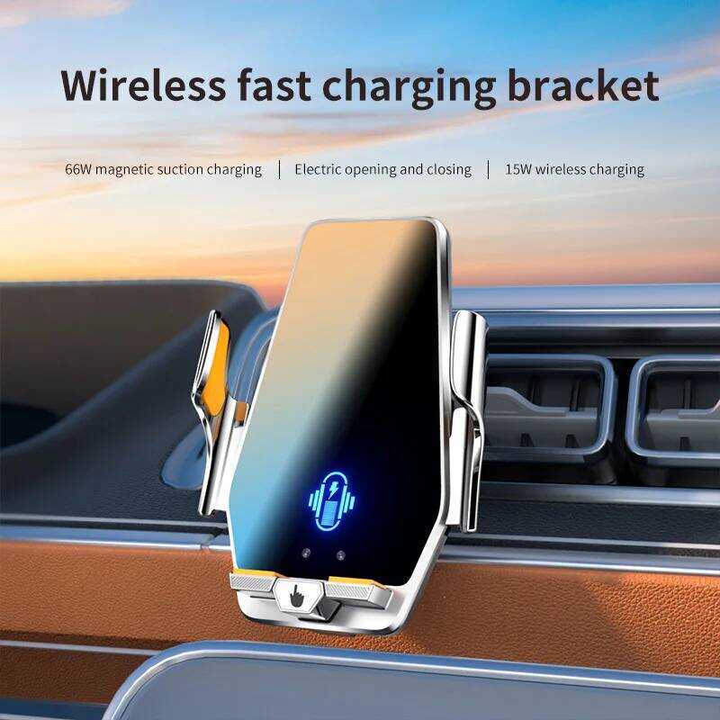 ▥ รถผู้ถือโทรศัพท์ขาตั้ง 66W Wireless Fast CHARGING Station Charger Auto การเหนี่ยวนําอินฟราเรด