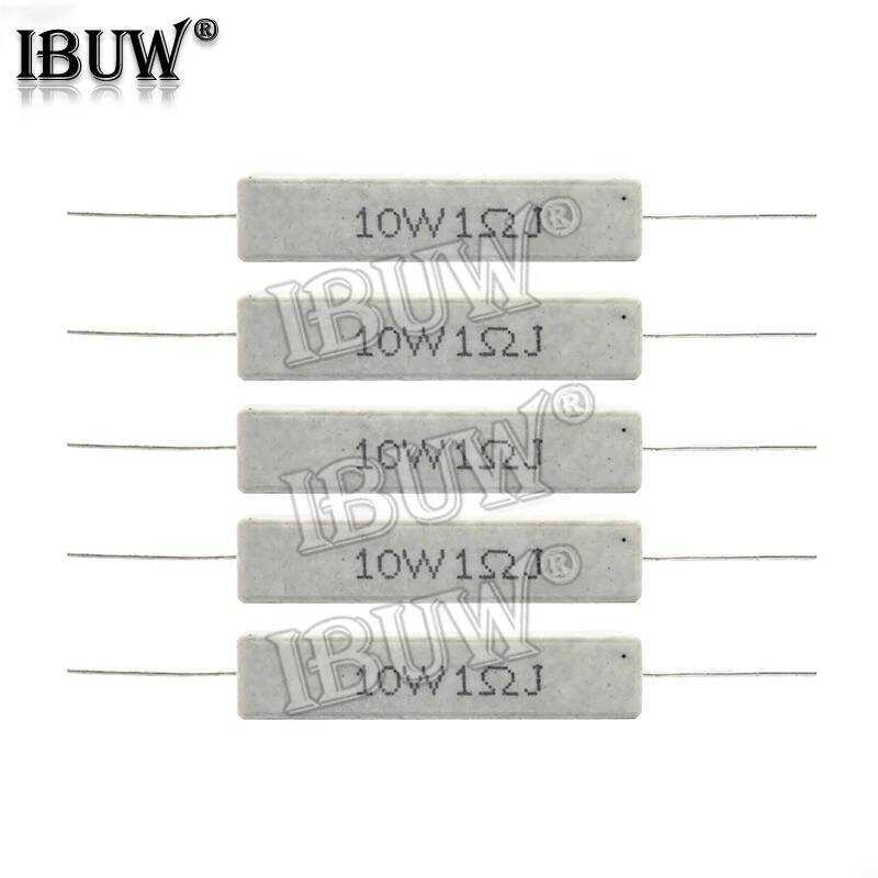 10W 10PCS ความต้านทาน 0.1 ~ 10k 0.33R 1R 10R 100R 0.22 0.33 1 10 100 1K 10K โอห์ม ตัวต้านทานซีเมนต์