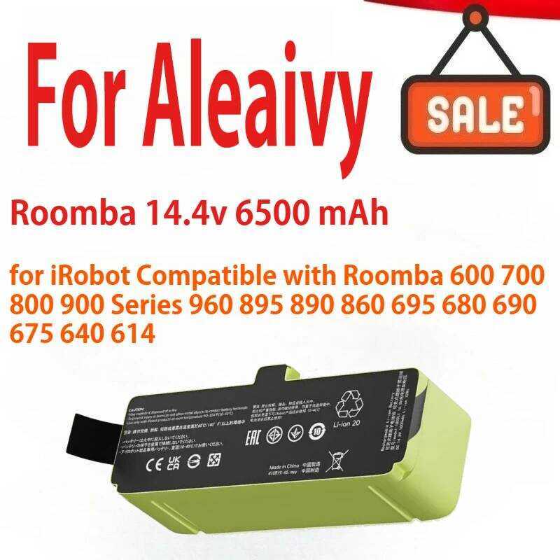 6500mAh แบตเตอรี่ความจุสูง สำหรับ iRobot ที่เข้ากันได้กับ Roomba ซีรีส์ 600 700 800 900 960 895 890