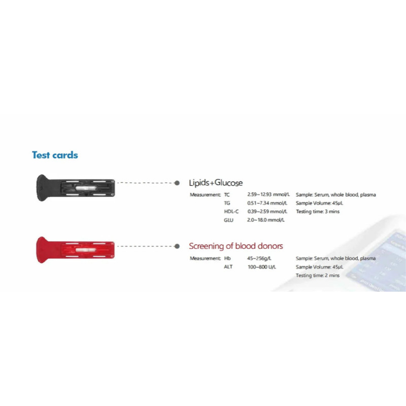 blood screening Metabolic diseases Lipids Glucose Kidney  Liver Function Test Card Of Dry Chemistry