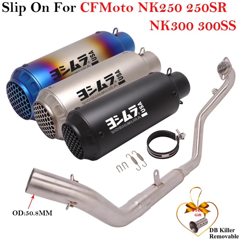 Full Systems For CFmoto NK250 NK250SR NK300 NK300SR 300SR 250NK NK250SH Motorcycle Exhaust Escape M