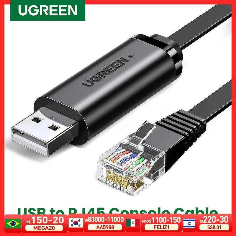 Ugreen อะแดปเตอร์ เป็น RJ45 RS232 สำหรับเราเตอร์ Cisco สายคอนโซล USB ขนาด 1.5 เมตร RJ 45 8P8C