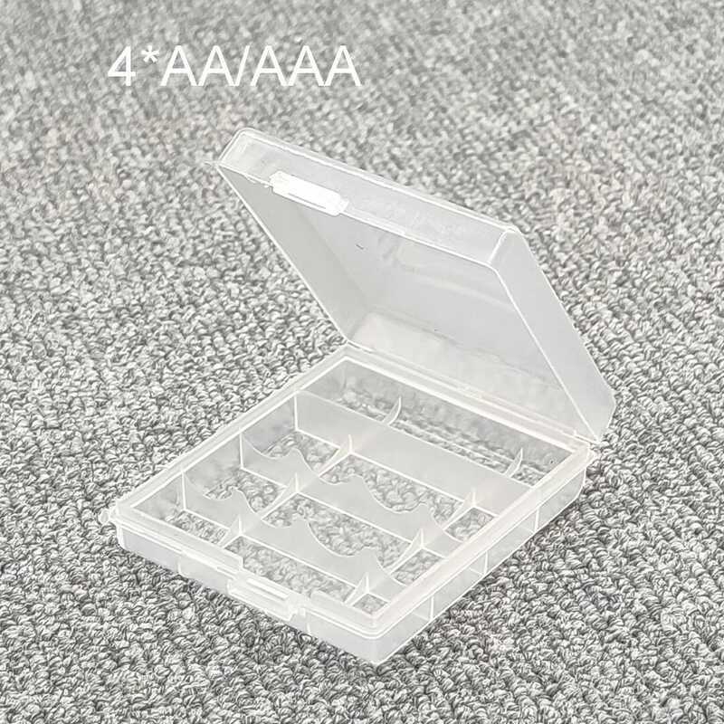 AA/AAA กล่องเก็บแบตเตอรี่ 4 ก้อน พร้อมฝาปิด กล่องใส่แบตเตอรี่ AA AAA ถุงใส