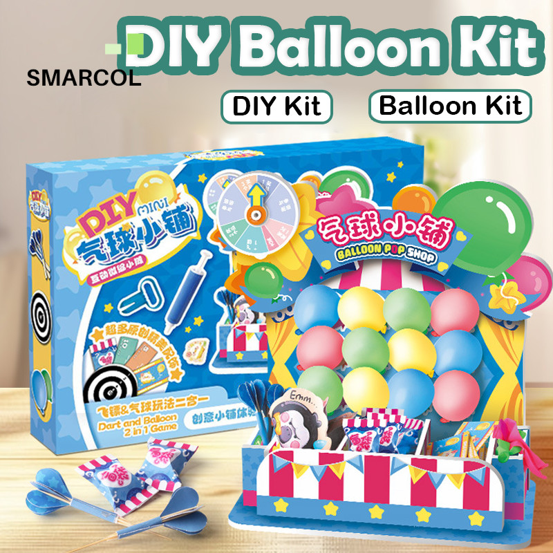 DIY บอลลูน Pop Dart เกมชุด Carnival ของเล่นสําหรับสาวเด็ก Mini Creative Target ฝึกลูกบอลเหนียวสนุกใน