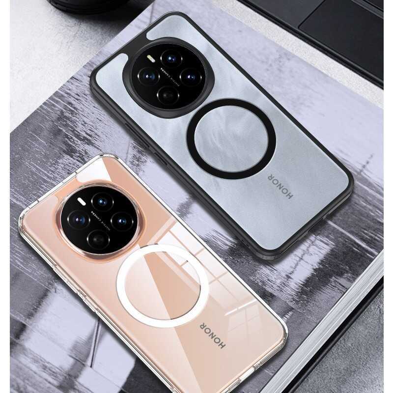 เหมาะสําหรับ Glory magic7Pro เกราะโปร่งใสคริสตัลน้ําแข็งเคสโทรศัพท์แม่เหล็ก Glory 300 กึ่งโปร่งใส Fr