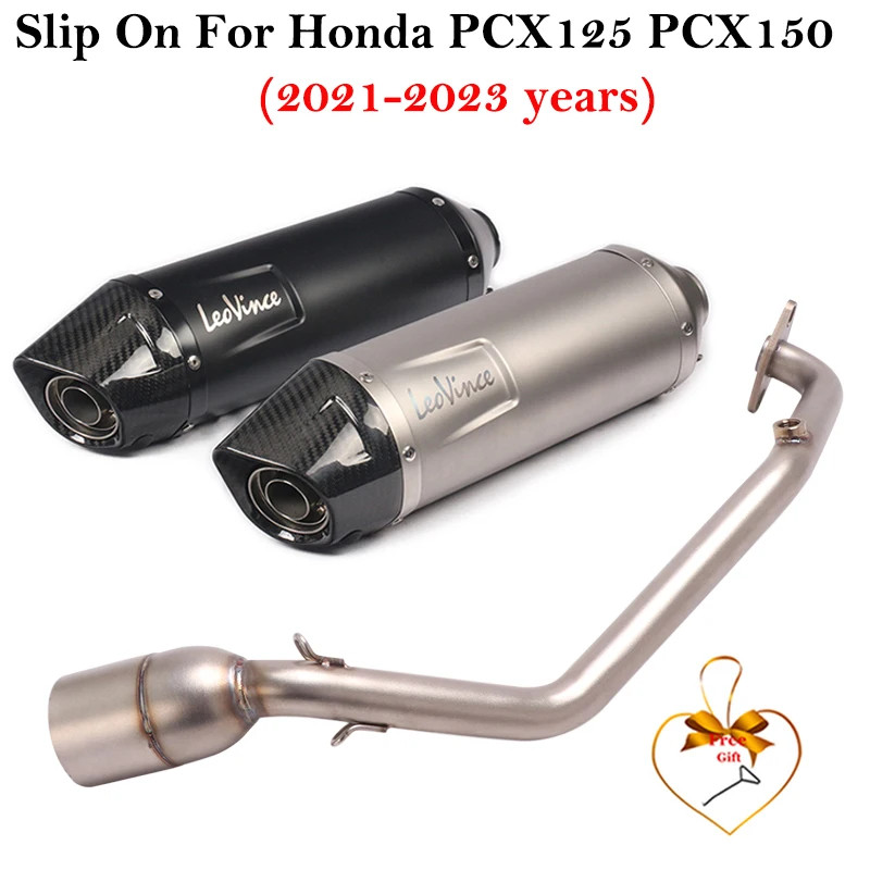 Full System For Honda PCX125 PCX150 PCX 125 150 2021 2022 Motorcycle Carbon Exhaust Escape Muffler
