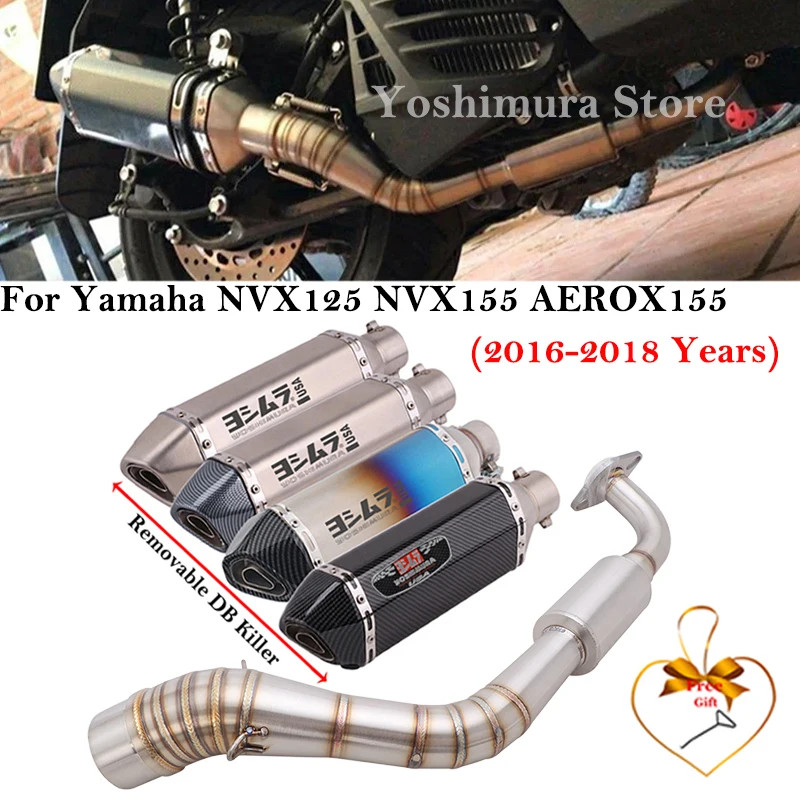 Full Systems For Yamaha Aerox155 NVX155 NVX125 Aerox 155 NVX 155 125 Motorcycle Exhaust Escape Modi