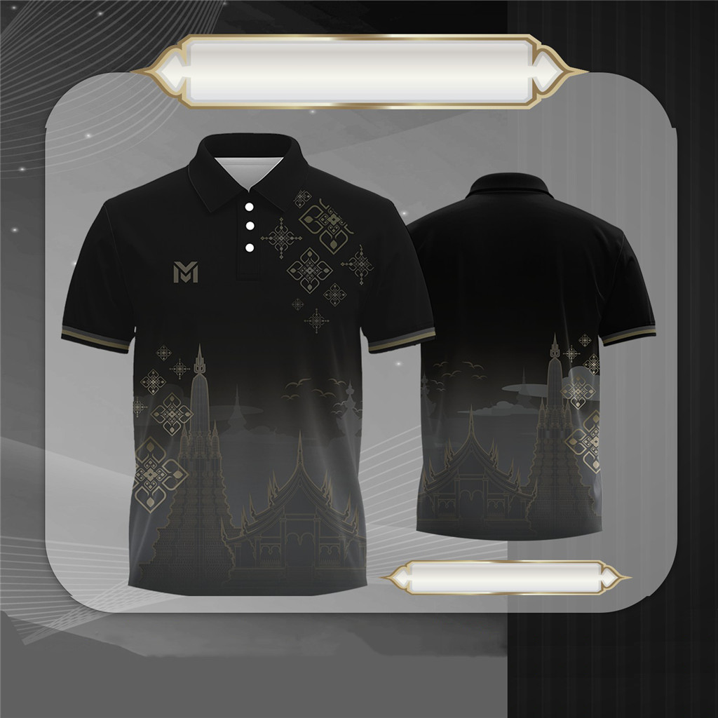 สีดํา เสื้อโปโลสํานักงาน ไม่จํากัดเพศ เหมาะสําหรับเด็กและผู้ใหญ่ผ้าแห้งเร็วระบายอากาศ ขนาดใหญ่เกินไป คอปุ่มเสื้อโปโลผู้ชายและผู้หญิง รหัส:5