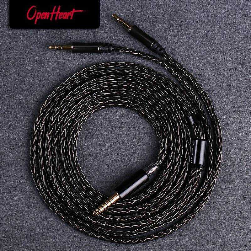 OPENHEART หูฟัง 16 คอร์ 1 ถึง 2 แจ็คคู่ 3.5/2.5/4.4mm/XLR บาลานซ์ สำหรับ HIFIMAN DENON สายเคเบิลทดแท