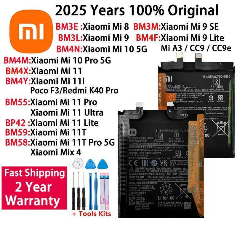 BM3L แบตเตอรี่ BM3M BM4F BM4N BM4X BM4Y BM55 BP42 BM58 BM59 สำหรับ Xiaomi Mi 8 9 10 11 11i 11T Ultra