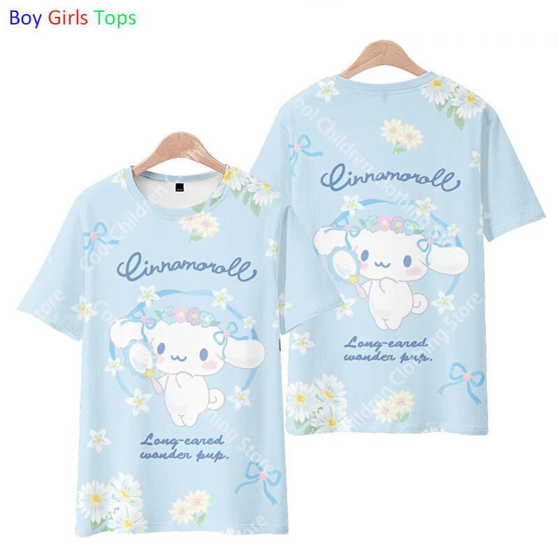 เสื้อยืดแขนสั้นการ์ตูนอะนิเมะสำหรับเด็กหญิง น่ารัก สบายในหน้าร้อน