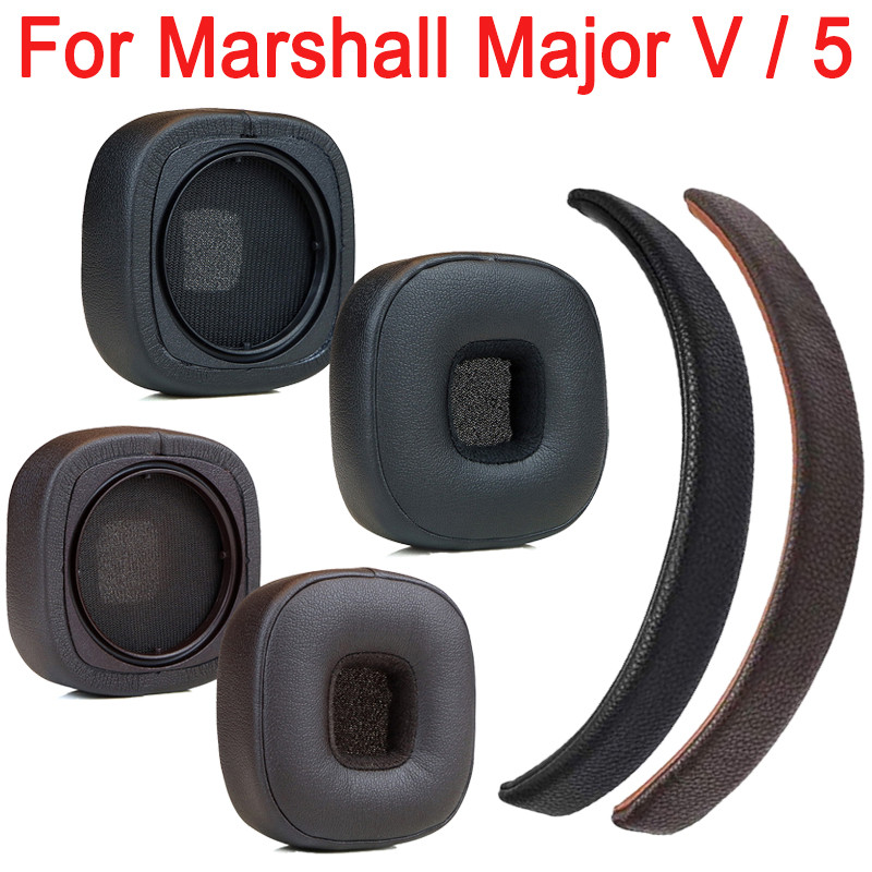 เปลี่ยนแผ่นรองหูฟังหูฟังสําหรับ Marshall Major 5 / V หูฟังแผ่นรองหูฟังฟองน้ําชุดหูฟัง Earmuffs