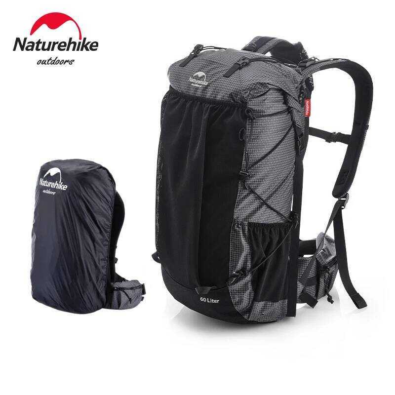 Naturehike เดินป่ากีฬากลางแจ้งกระเป๋า 60 + 5L ความจุขนาดใหญ่การออกแบบตามหลักสรีรศาสตร์กระเป๋าเป้สะพา
