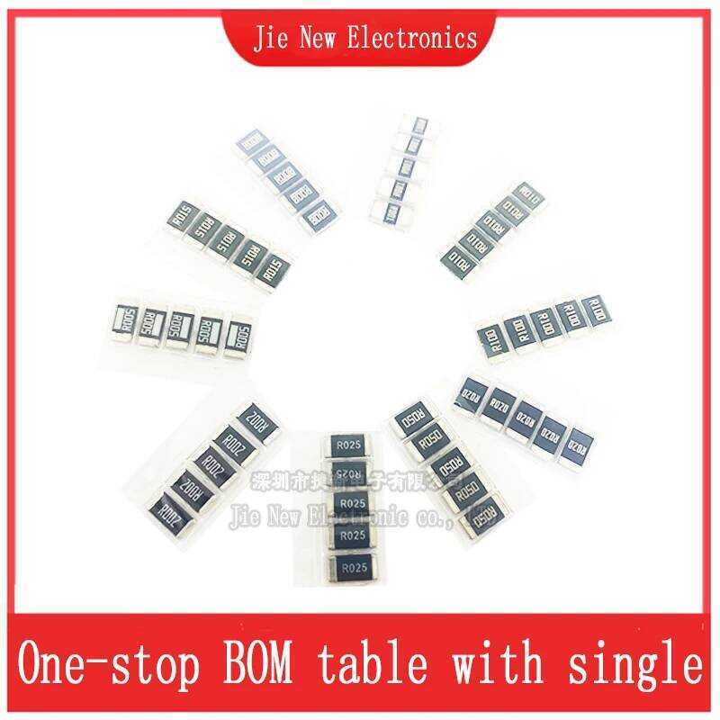 ชิ้น 20 2512 SMD 2W 1% ตัวต้านทานโลหะผสม R001 R002 R005 R008 R010 R040 R050 R060 R070 R100 R120 R150