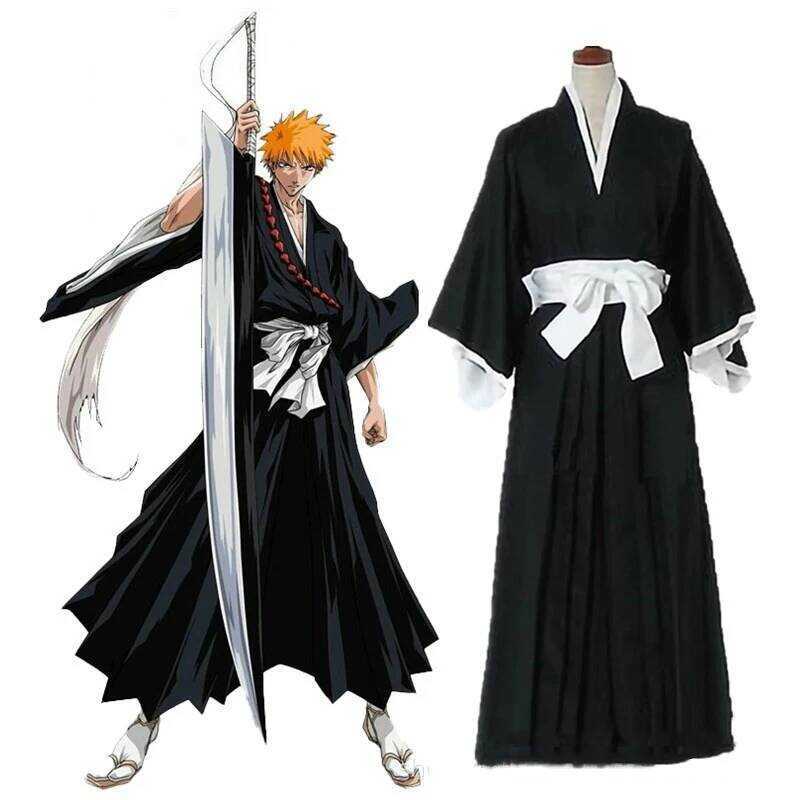 C Bleach Kuchiki Rukia Cosplay Costumes Kurosaki Ichigo Die Pa Soul Society Shinigami Kimono Full O