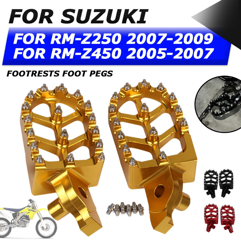 For Suzuki RM-Z250 RM-Z450 RM-Z 250 RMZ 450 RMZ250 RMZ450 Motorcycle Accessories Footrests Footpegs