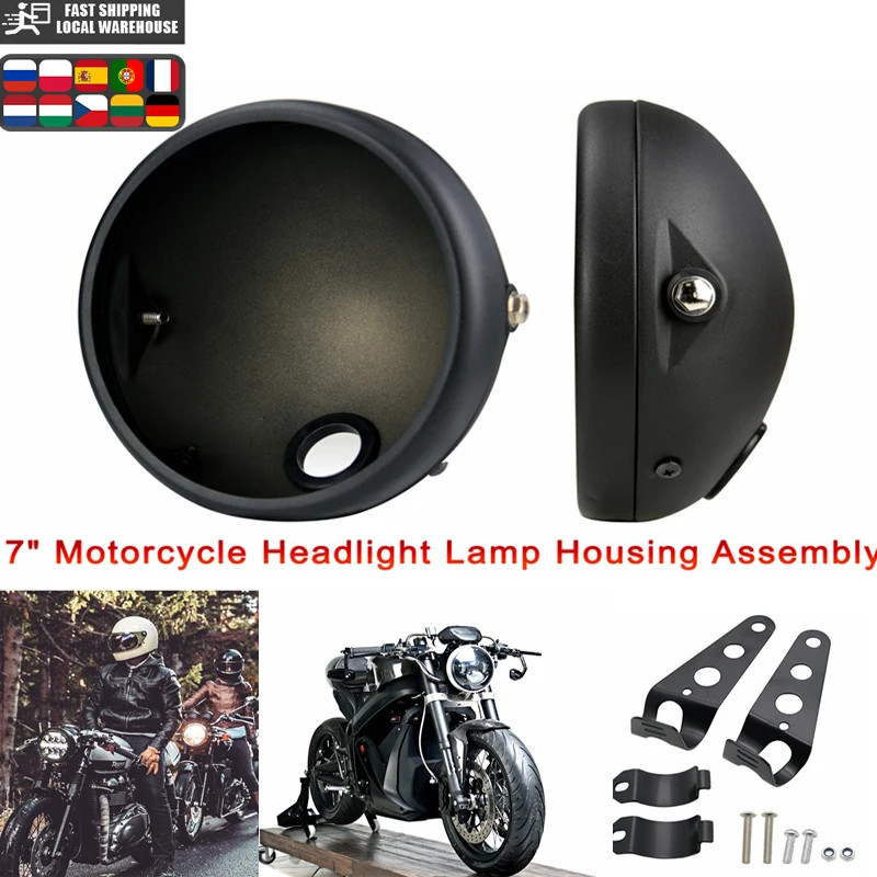 Motorcycle LED Headlight Housing 7 Inch Retro Modified Headlight Base 7inch LED Headlight Shell Buc