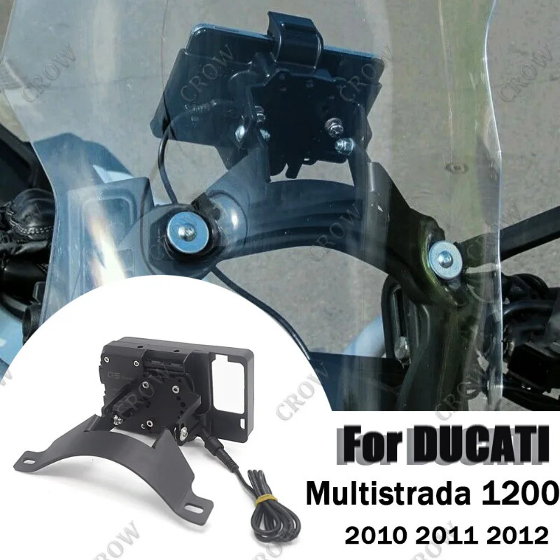 Motorcycle Supporto GPS/Smartphone Mobile Phone Navigation Bracket USB GPS Adapter Holder For Ducat