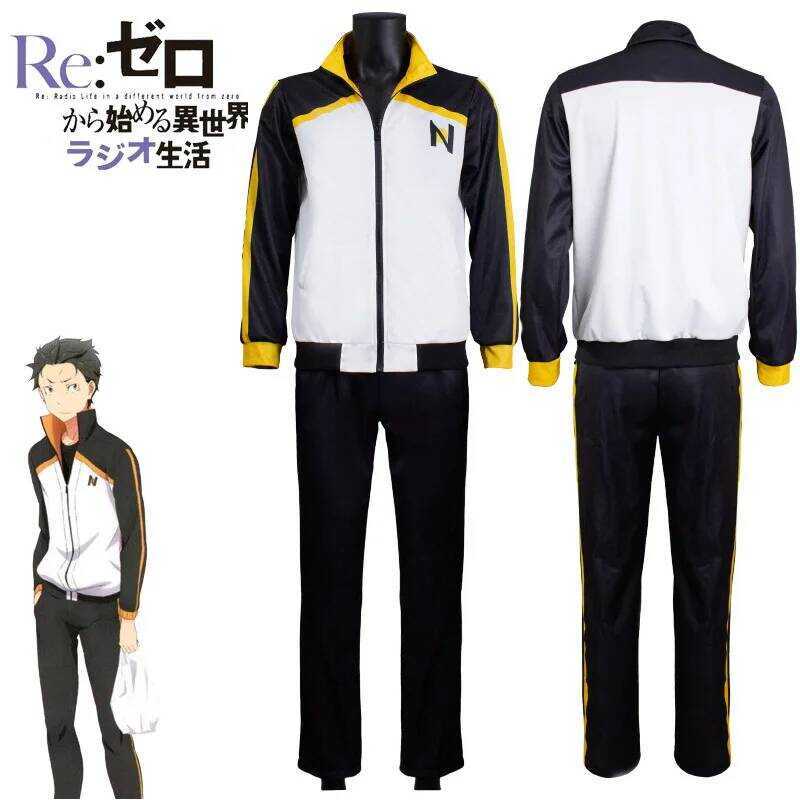 C Anime Re: Zero Kara Hajimeru Isekai Seikatsu Natsuki Subaru Costume Cosplay Hoodie Set Halloween