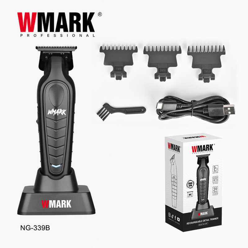 WMARK แกะสลักกรรไกรไฟฟ้า Clipper ผม Clipper ตัดผมแบบชาร์จไฟได้ตัดผม Salon NG-339
